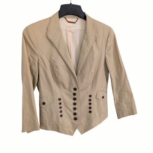Michael Michael Kors Khaki Military Style Blazer Jacket - Size 8